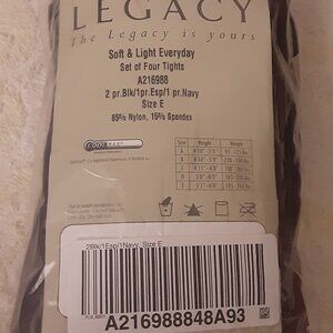 Legacy Set of 4 Soft & Light Everyday Tights  (Navy, Black, Expresso)